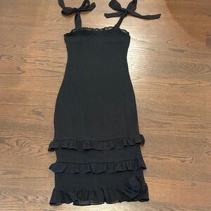 Abercrombie & Fitch Black Midi Dress